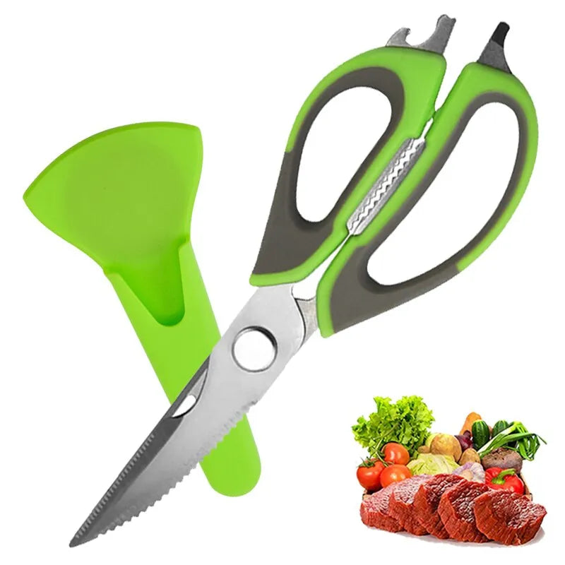 Tesoura de Cozinha Multifunção 7 em 1 Culinária Prática